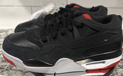 Big Kid’s Jordan 4 RM Black/Varsity Red-Wolf Grey (FQ7938 061) New No lid