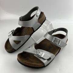 Birkenstock Sandals Shoes Kids Size 32 Silver US 1 / 1.5 Ankle Strap Germany