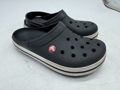 DAMAGED Crocs Crocband Clogs Kids Black Rubber Slip-On Lightweight Casual – J6