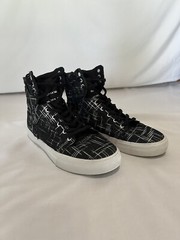 SUPRA MUSKA 001 Kids Black/White Canvas High Top Shoes Size 5 1/2