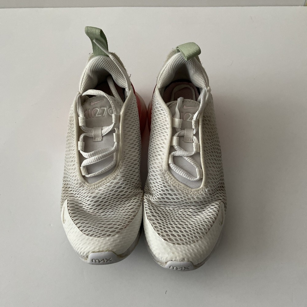 Authentic Pre-owned Air Max 270- White,Pink,Mint Green, Youth Size 1Y