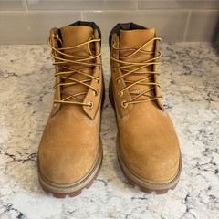 Timberland 6-Inch Premium Wheat Leather Lace-Up Boots Kids US 4 EU 36 UK 3.5