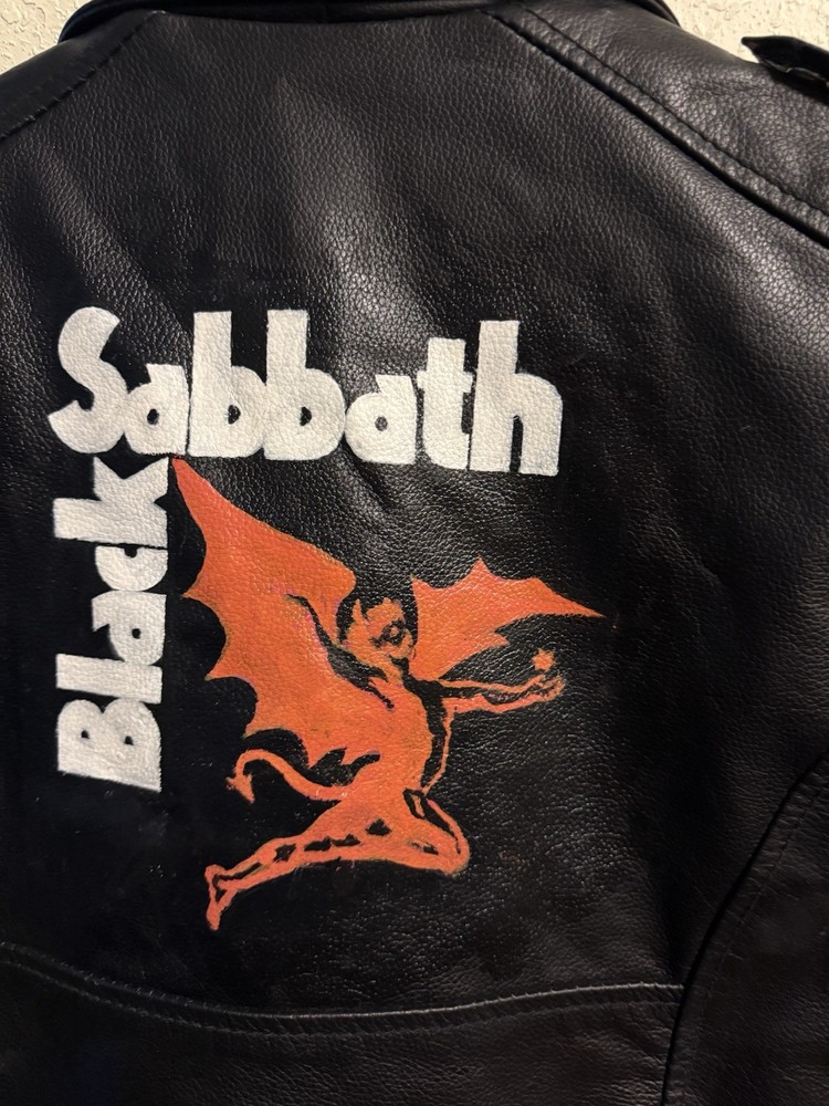Leather Jacket Motor Cycles Kids Black real leather size(L)