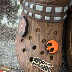 Crocs Star Wars Chewbacca Classic Lined Kids Clog Brown Faux Fur Slip On 6