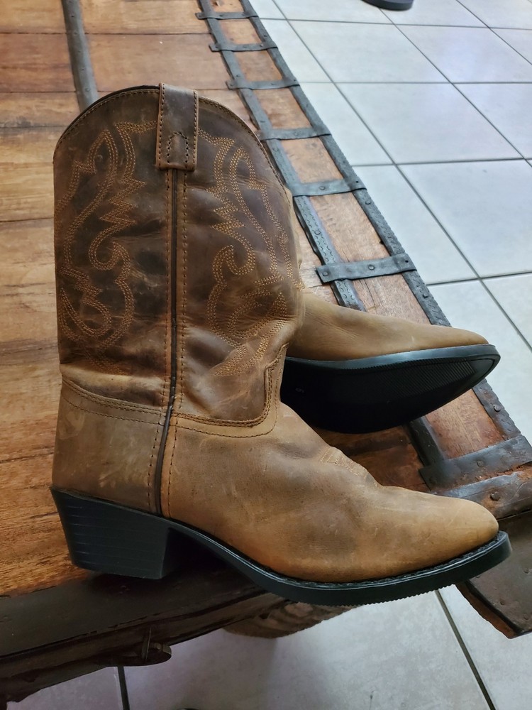 Cody James Oiled Dust Brown Leather Western Boots Youth 6 D Style 43034Y