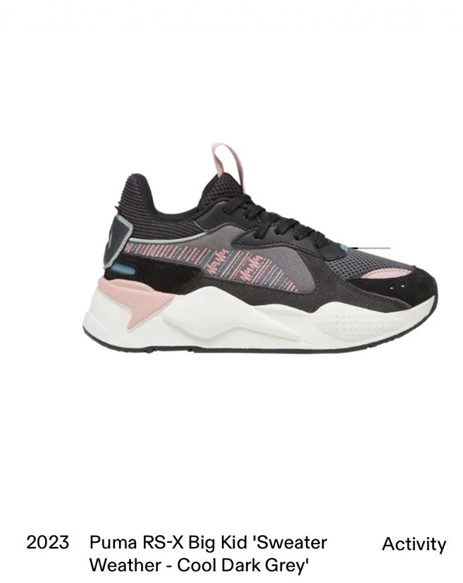 PUMA RS-X Multicolor Athletic Sneakers Mesh Unisex Kids US 4.5/ EU 36 Colorblock