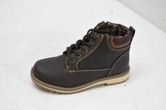 Eddie Bauer Boots Youth Brown Ankle Chukka Lace Up Side Zip Lug Sole Plaid Lined