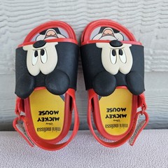 Mini Melissa Disney Mickey Mouse Sandal SZ 7 Hook & Loop Jelly Red Black