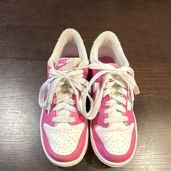 Nike FB9109-102 Pink White Leather Mesh Unisex Kids Sneaker 4Y Cushioned Lace Up