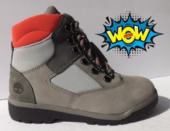 TIMBERLAND LITTLE KIDS FIELD HI BOOTS ‚GREY/RED‘ A2JJ6