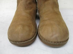 UGG Australia Brown Nubuck Leather Mid Calf Boots Youth Size 4 Style 1002069