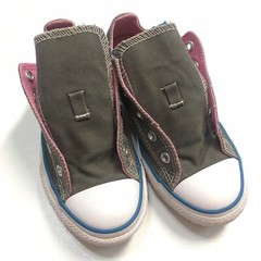 Converse All Star Shoe Double Tongue Canvas Low Top Sneaker Pink Gray Blue Kid 1