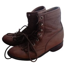 Vintage Boys 12.5D Youth Cowboy Packer Boots Justin USA Classic Ranch