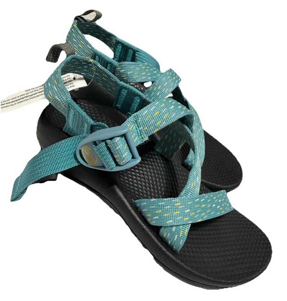 New $60 Chaco Z1 Ecotread Sandals Clip Aqua Blue Strappy Youth Kids Sz 3