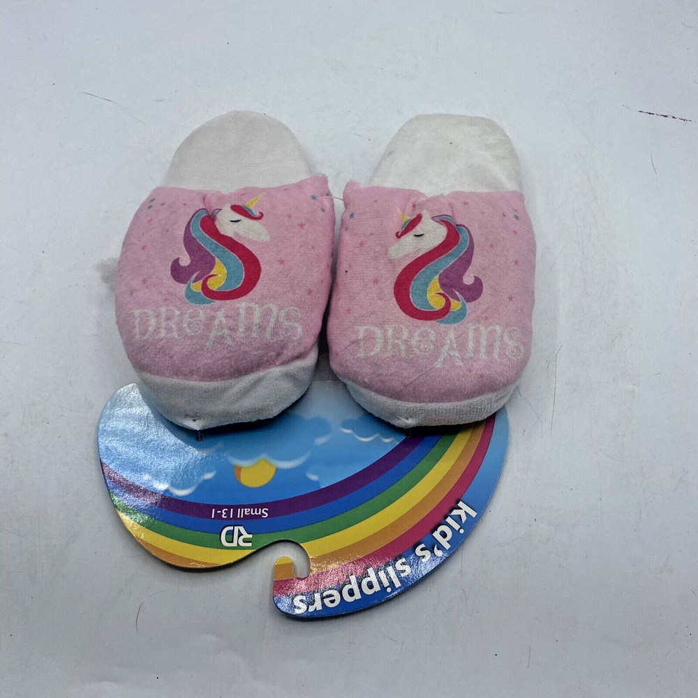 Unicorn Slippers Pink Size Small 13-1 Royal Deluxe 100% Polyester Kid’s Dream