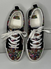 Nintendo Ground Up Super Mario Shoes Game Over Kids Size 6 Low Canvas Black