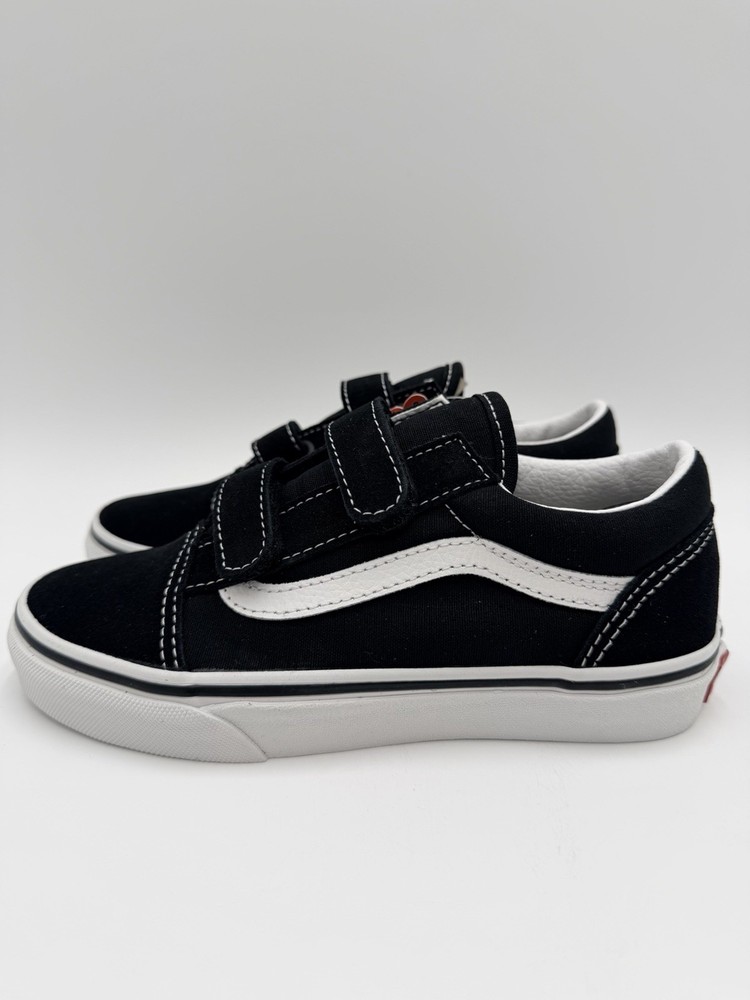 Vans Kid’s Old Skool V Hook Loop Size 2K Black White |VN000VHE6BT|