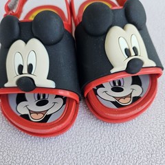 Mini Melissa Disney Mickey Mouse Sandal SZ 7 Hook & Loop Jelly Red Black