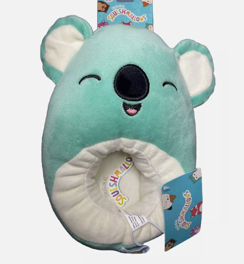 Squishmallows Plush Slippers Green Koala Bear Kids Shoe Size 11/12