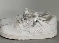 NIKE SON OF FORCE (GS) TRIPLE WHITE 615153-109 SIZE 5.5 BIG KIDS SHOES