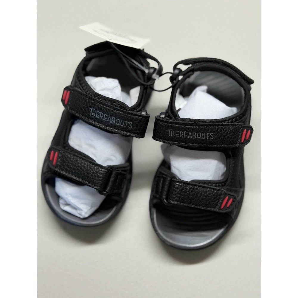NEW! Thereabouts Lil Gulf 9M Black Sandals For Kids