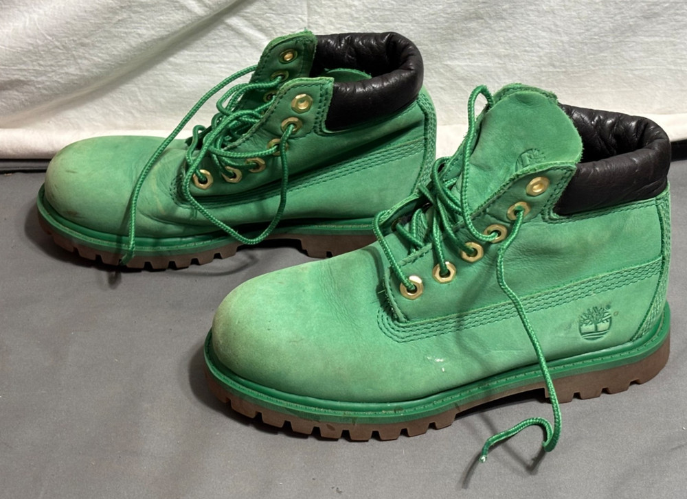 US youth sz 12 GREEN Waterproof TIMBERLAND 200g PRIMALOFT BOOTS Hiking Working