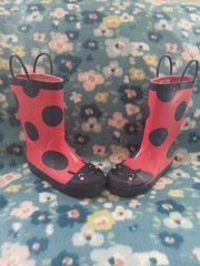 Carter’s Lady Bug Kids Rain Boots Size 12 Red and Blue