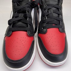 Air Jordan 1 Low ‚Bred Toe Chicago‘ Black Sneaker Size 6Y Youth 553560-612