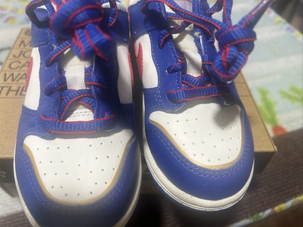 Toddler Nike Dunk Low TD NN Game Royal University Red-Sail Size 10c FD0675 400