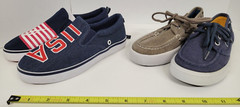 (Mismatched Color Blue/Tan): Nautica Kids Size 13 Shoes (2 Pairs) USA Flag