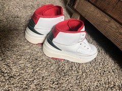 DQ8564-101 Nike Air Jordan 2 Italy Retro White Fire Red Sneakers Kid’s Size 13c