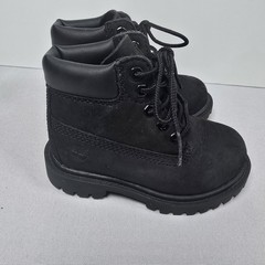 Timberland Waterproof Toddler Kids Black Lace Up Boots Size 7 Toddler