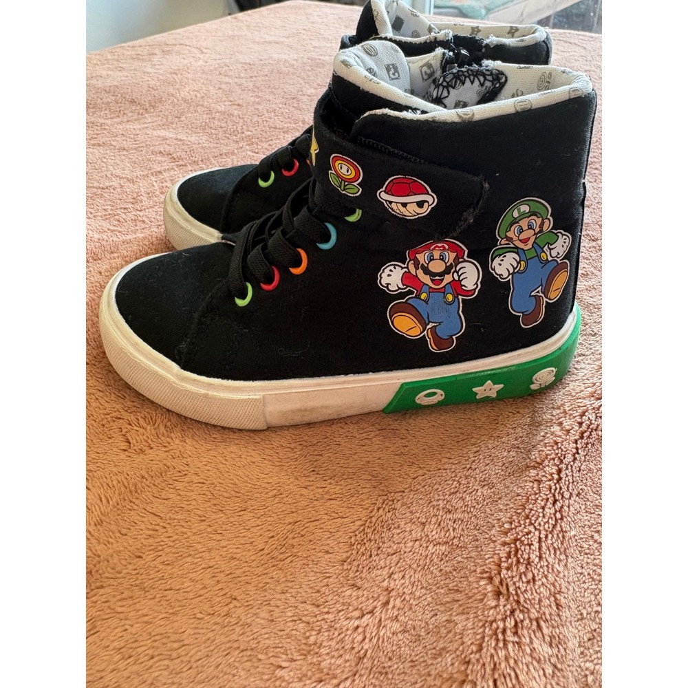 Nintendo Super Mario Bros Mario Luigi High Top Sneakers Kids Size 12 Ground Up