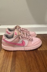 Nike Dunk Low Unisex Kids Pink Leather Low Top Lace-Up Sneakers US 8 DH9756-600
