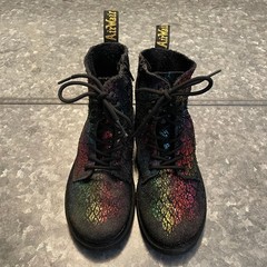 Dr Martens 1460 Pascal J Rainbow Crocodile Metallic Suede Boots Youth Kids 3