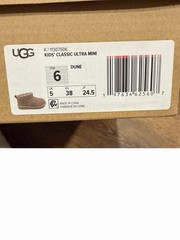 UGG Kids Classic Ultra Mini Boots Size 6 Dune Suede Sheepskin Youth 1130750K