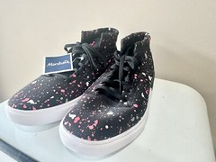 NEW Under Armour Kickit2 Paint Splatter Youth Size 6.5 Black Shoes 1301970-001