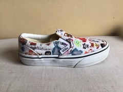 Kids Disney 100 Vans Multi Character Slip On Canvas Tennis Shoes Size 13.5