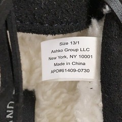 Lucky Brand Unisex Kids Shoe Size13/1 Black Plush Lined Moccasins Slippers New