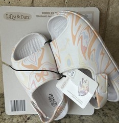 Lily & Dan Toddler Slides US 9/10 Pastel Swirl Pattern Lightweight Slip-On