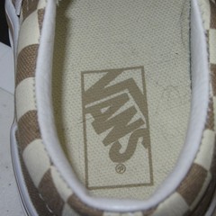 Vans Youth Size 11 Checkerboard Tan and White Kids Slip Ons New without Box