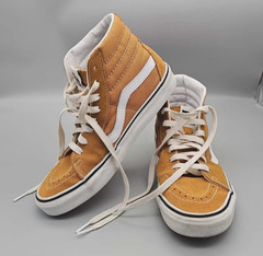 VANS Sk8-Hi Reissue Side Zip Orange Suede Skate Shoes Youth