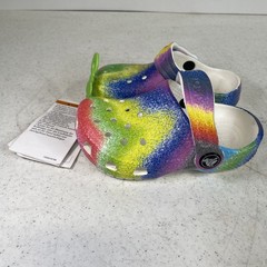 Crocs Classic Tie Dye Graphic Clogs Rainbow Colors Kids Size C 7 NEW