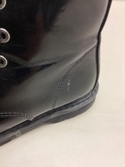 Thereabouts Boots Kids Size 13 Black Combat Ankle Lace Up Zip Patent Fall