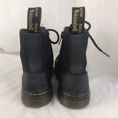 Dr. Martens Air Wair COMBS J Lace Up Side Zip Boots Black Canvas Size YOUTH 2.5