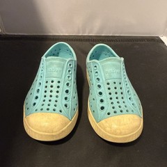 Native Shoes Jefferson Kids Sneakers Sky Blue Shell White Size C8 UK7