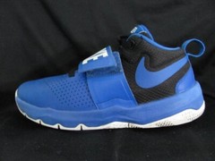 Nike Team Hustle D8 Blue Leather Hook & Loop 881941-405 Basketball Shoes Boys 6