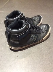 Converse All Star Kids Black Leather Sneakers pro blaze Size 4