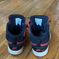 Nike Red Black High Top Kids Sneakers CD7783-602 Leather Comfort 12C