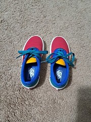 Vans Off The Wall Lace Up Multicolor Skateboard Shoes 721356 Kids Size US 12.0